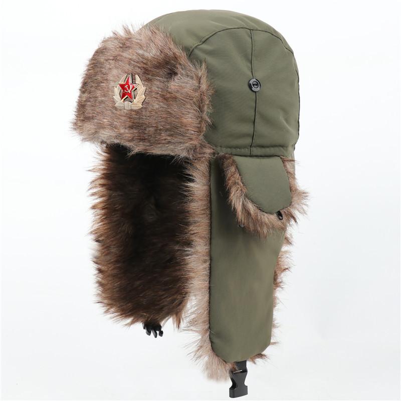 Sowjetisches Wappen Lei Feng Hut winddicht warm Ohrenschützer Hut Herren und Damen Outdoor Reiten Nordost warmer Hut Winter neu