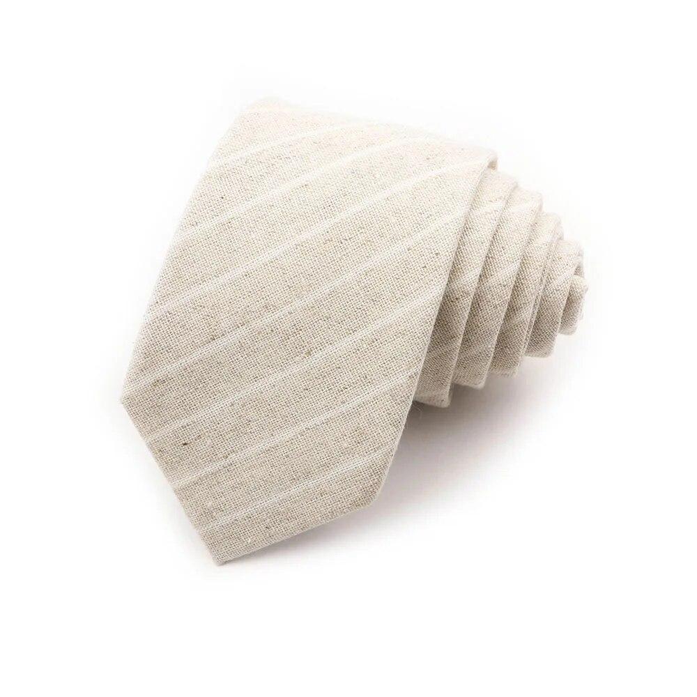 Men,Plaid, Cotton Ties, Orange, Green, Striped Necktie, Slim Casual Tie