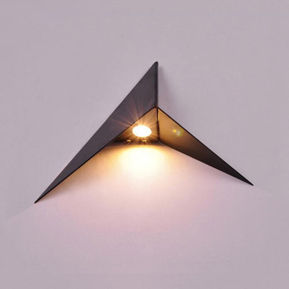 Modern LED Wall Lamp Indoor Creative Triangle Light Simple Bedroom Sanctum Aisle Stair Lighting Warm White Light