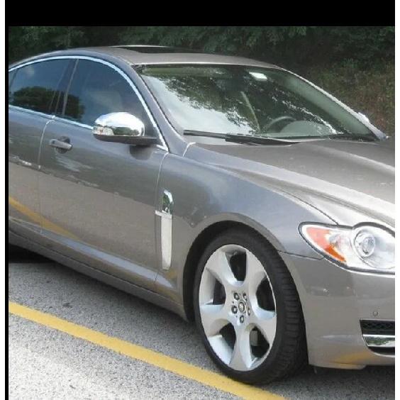 A Pair Car Exterior Front Chrome Side Air Vent Outlet Cover Trim Side Fender Shark Shell Caps for Jaguar XF XFR X250 08-11