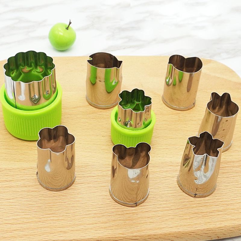 Stainless Steel Cookie Mold Vegetable Fruit Cutters Shapes Set for Fun Food green#0