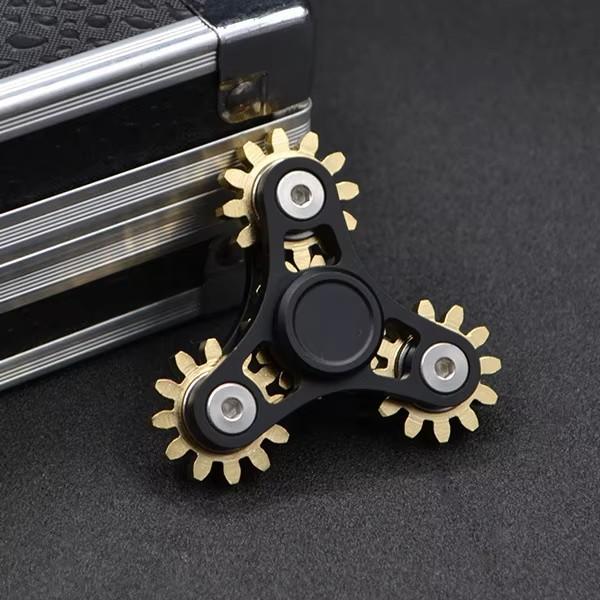 Lure Mechanical Gear Fingertip Gyroscope Copper Fidget Nine Tooth Linkage EDC Metal Alloy Rotor Focusing Decompression Toys