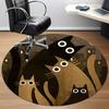 1PCNight Cats Office Round Area Rug,  Mat Suitable For Office, Under Office Chairs Bedroom Living Room Home Decor, Room Deco