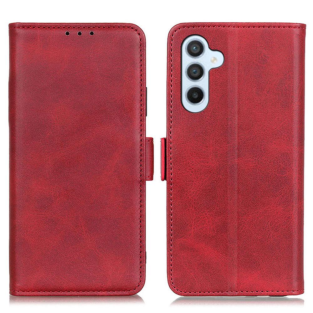 For Samsung Galaxy M35 5G Case Stand Cowhide Texture PU Leather Phone Cover