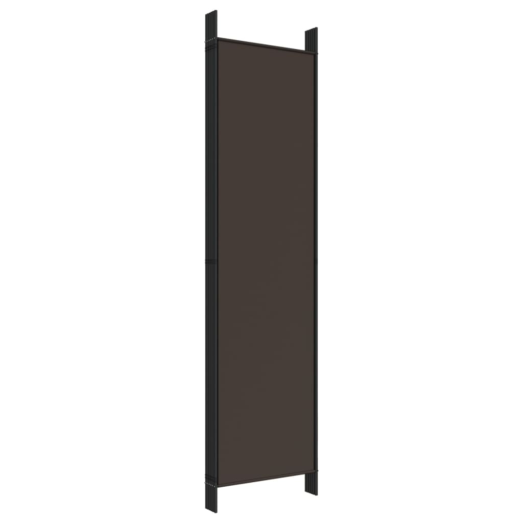 Vidaxl Paravento a 6 Pannelli, Marrone, 300X200 Cm, Tessuto