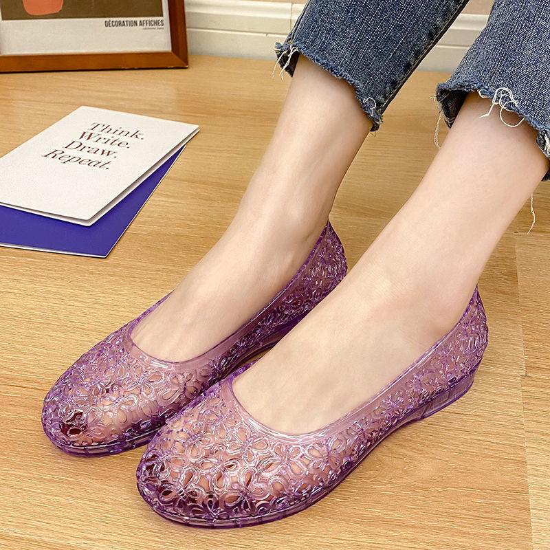 Fashion Anti slip and anti odor crystal sandals for women's summer fashion fairy crystal shoes transparent sandals