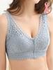 MY Lace Bra for Breast Cancer Padded [KISS LIFE] Front-opening, Zip-front Patients, (L, Blue) (kml800636c4)