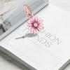 Original Charm Beads,Rose Gold Series,Pink Daisy&Openwork Pink Daisy Flower Charm Beads Fit Pendant Bracelet Women Jewelry Gift