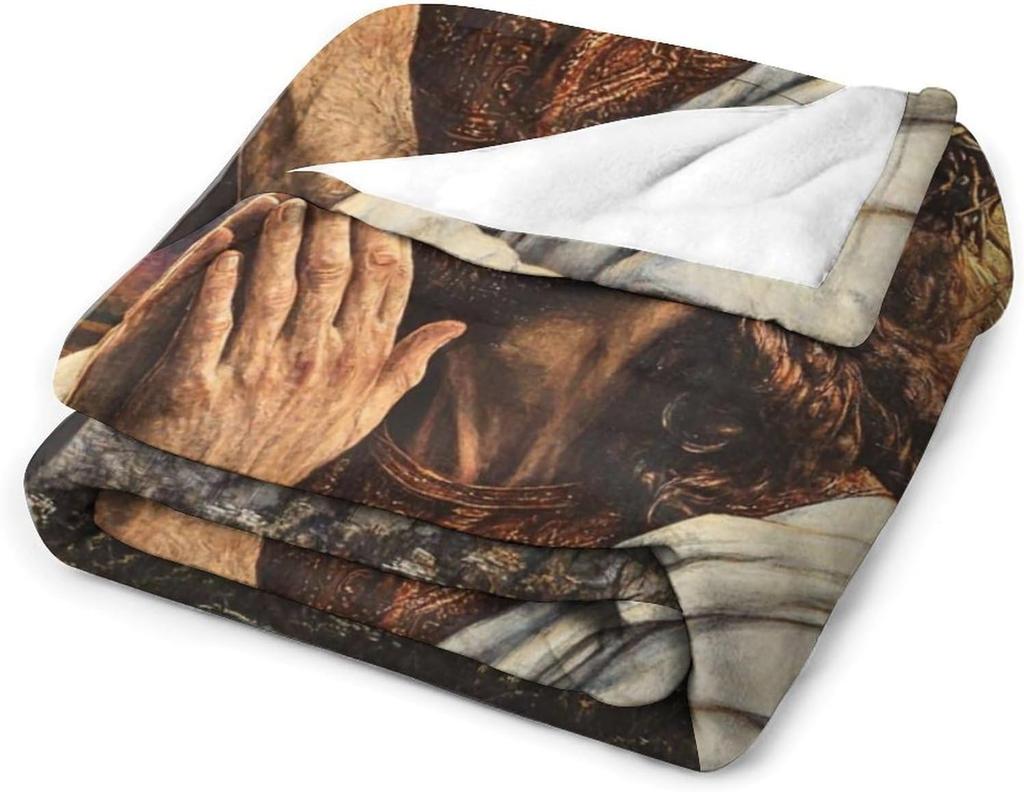 Jesus Christ Throw Blanket Christian Religious Faith Cross Blanket Bible Verses Inspirational Prayer Jesus Gifts Soft Fleece