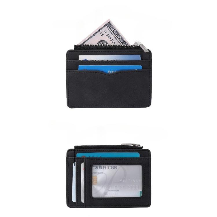 Small Mini Travel PU Leather Credit Card Holder Wallet ID Window Business Id Card Cover Case for Men Women