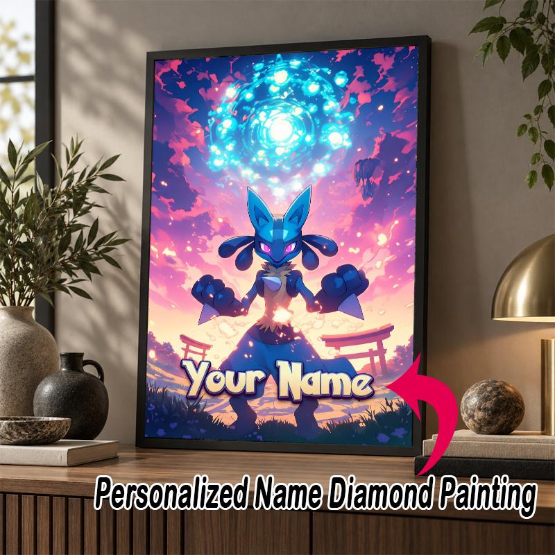 Personalized Greninja Diamond Art Custom Name 5D Diamond Painting Full Drill DIY Craft