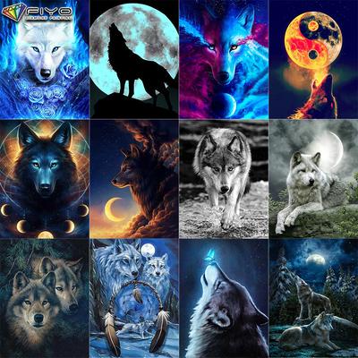 Popolare 5D fai da te punto croce animale lupo pittura trapano completo punto croce artigianato kit adesivo da parete decorazioni per la casa