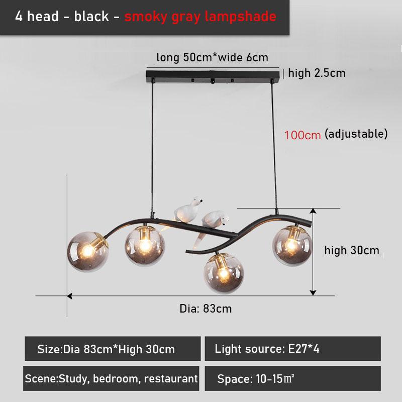 Nordic 12W Bird Chandelier E27 Three Color Dimming Dining Table Pendant Light Led Restaurant Decoration Indoor Lighting Fixtures
