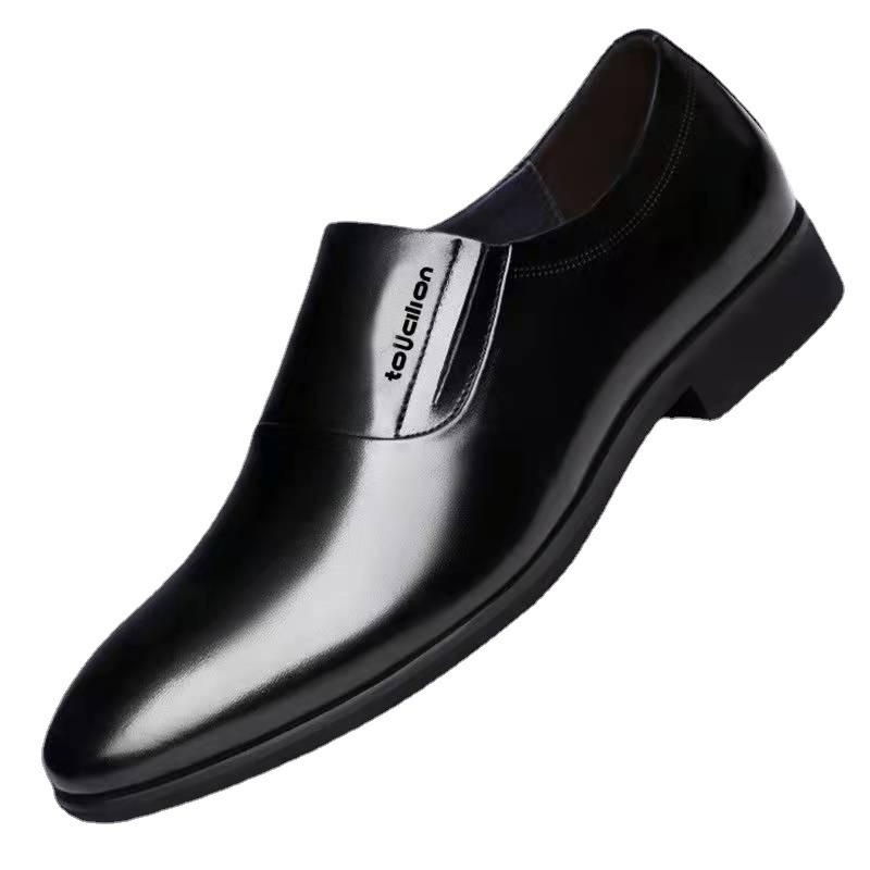 Herren Lederschuhe Frühling und Herbst atmungsaktiv Business Casual Weichleder dicke Sohle Herren formelle Kleidung für ältere Menschen Leder weiche Sohle Vater