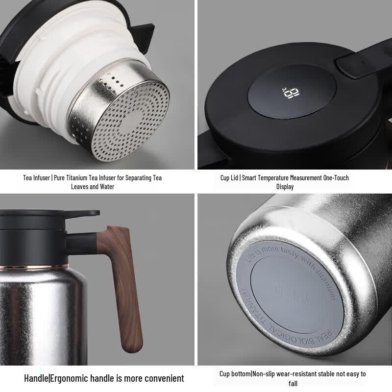 Shui Yisheng Titanium Insulated Tea Thermos with Smart Temperature Display