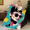 Superstar A-Audrey H-Hepburn Throw Flannel Blanket, Soft Warm, Durable & Washable Cute Cool