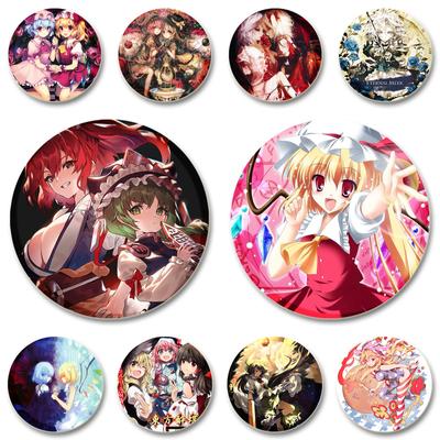 32/44/58mm Touhou Cosplay Game Badge Handmade Creative Enamel Pins Cartoon Exquisite Brooches for Collar Backpack Clothes Accessory 44 58mm