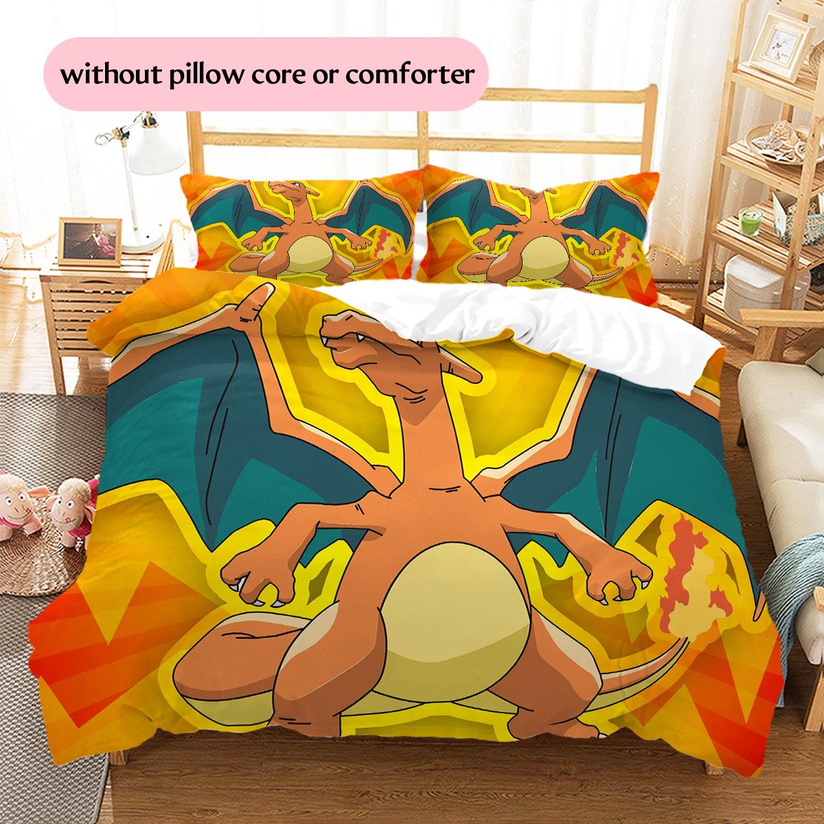 

Charmander Pokémon Pattern Bedding Home Decoration Birthday Gift (1 * duvet cover + 2 * pillowcase, without core) 135x200cm