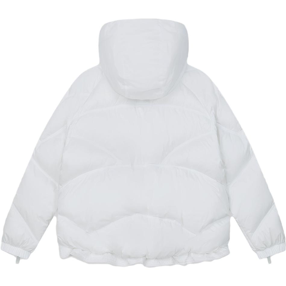 FILA Fw23 Down Jacket Fashion Simple Loose Warm Hooded Coat Women outerwear Standard-White F11W349923F-WT