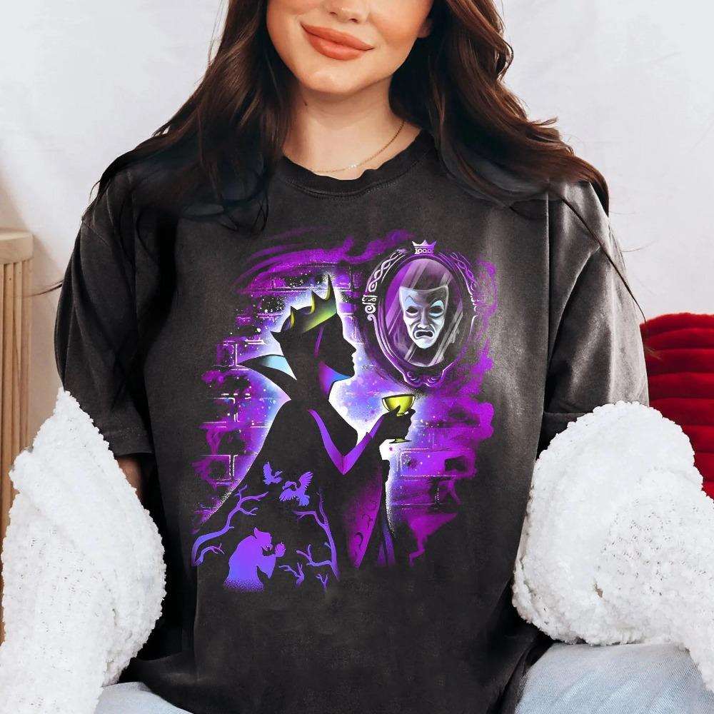 Retro Villains Evil Queen Portrait Shirt Snow White Villains Tshirt Walt World Halloween S