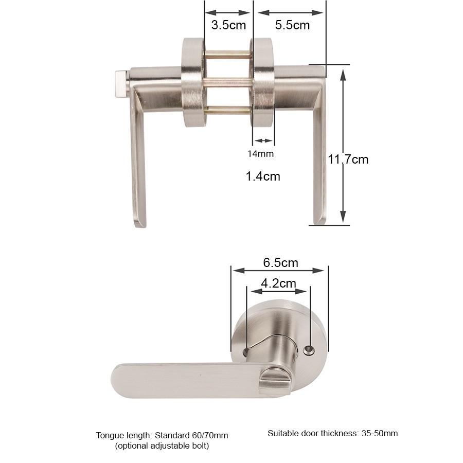 Handle Door Lock Set Room Door Adjustable Solid-state Lock Bedroom Door Lock Tubular Lever Lock Aluminum Alloy Door Lock