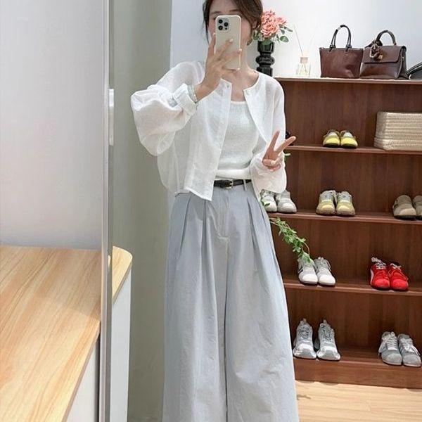 

Xiao Qi 2026 Women s Summer Sun Protection Jacket & Wide-Leg Pants Petite Set L: 105-115 lbs