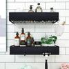 Shower Caddy, Adhesive Shower Organizer with Hooks, Shower Shelves for Inside Shower, No Drilling Shower Rack Holder, Shower Storage for Bathroom,