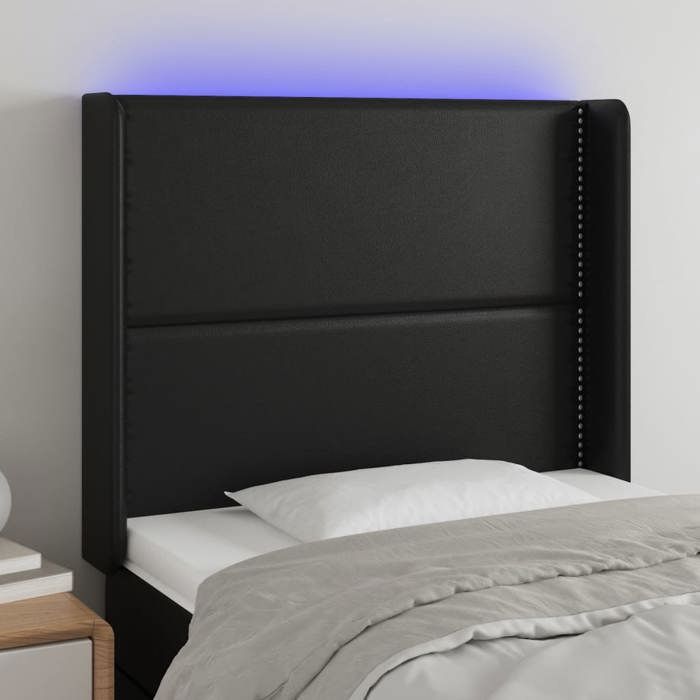 VidaXL LED Headboard Bedroom Furniture Single Bed Accessory Headboard Interior Black 3123992