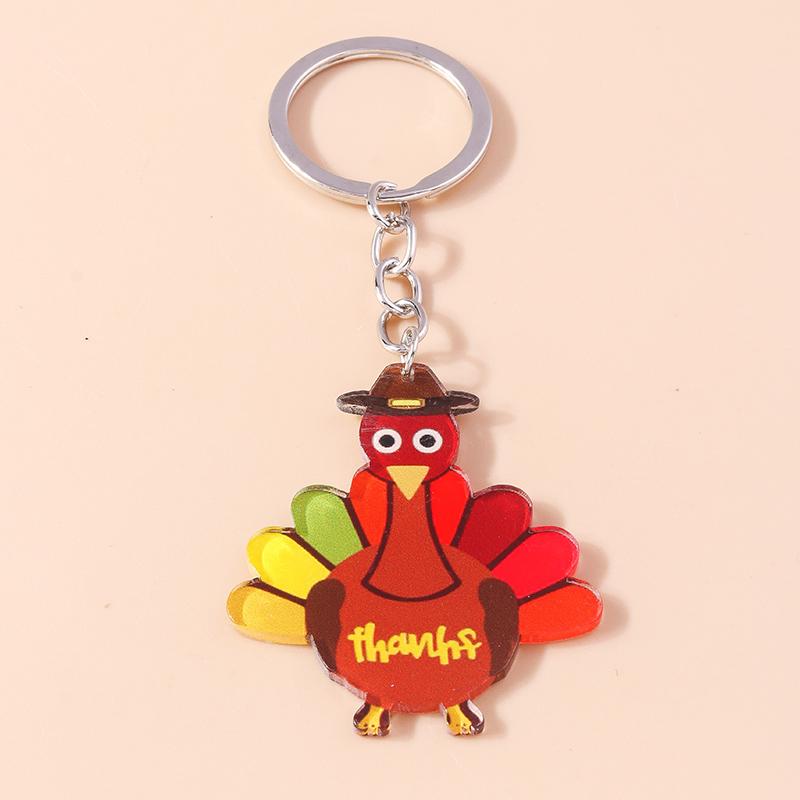 Cute Resin Animal Dinosaur Keychain Turkey Key Ring Pendants for Car Key Holder Women Girls Handbag Decor DIY Key Chain Gift