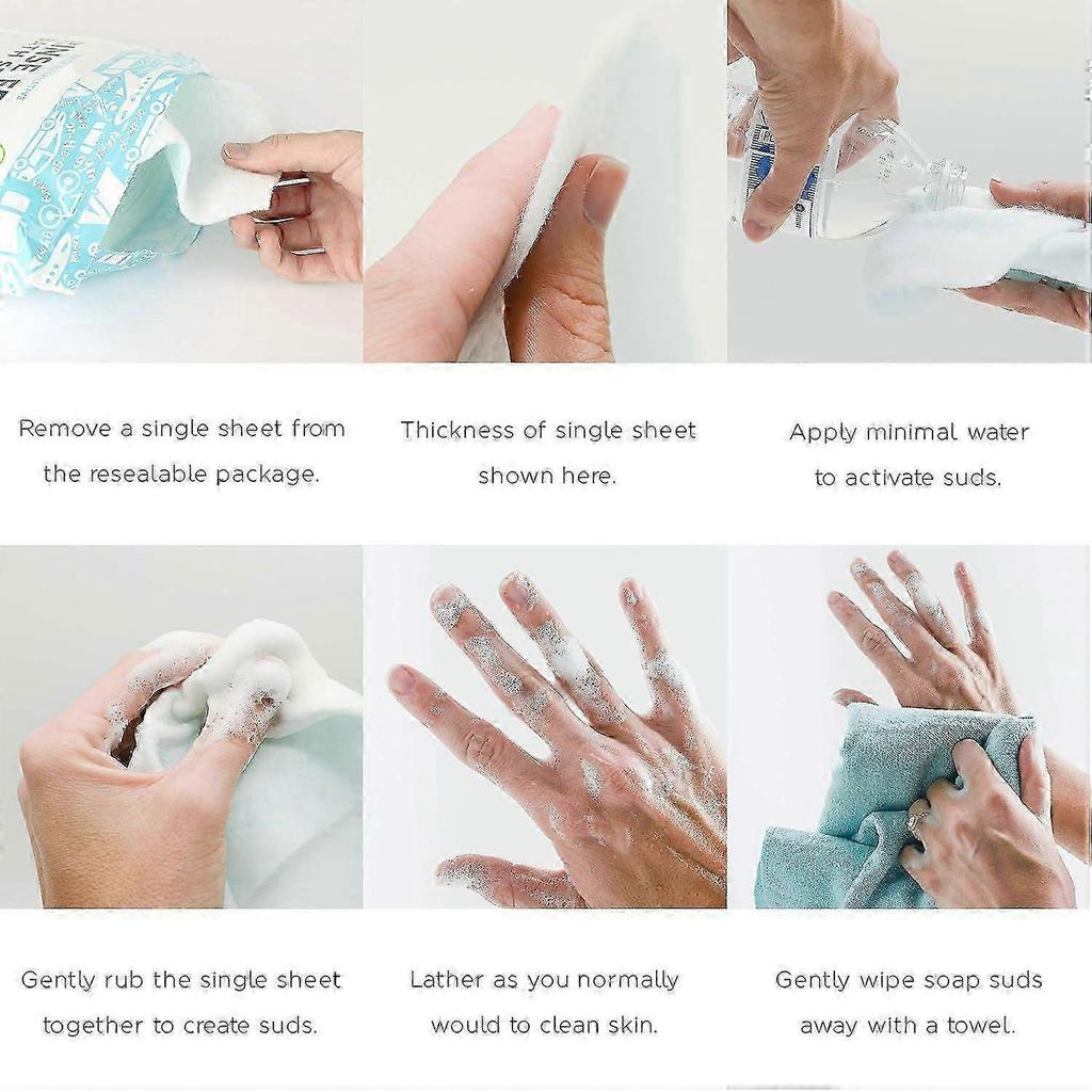 1-3pcs Disposable Foaming Body Wipe For Travel Rinse-Free Integrated Shower Soaking Foaming All In 1 Foaming Cleansing for Outdoor-Adventure