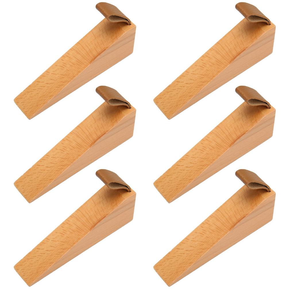 6pcs Door Stopper Wedge Polished Glossy Compact Wooden Firefighter Door Stopper for Home Apartment