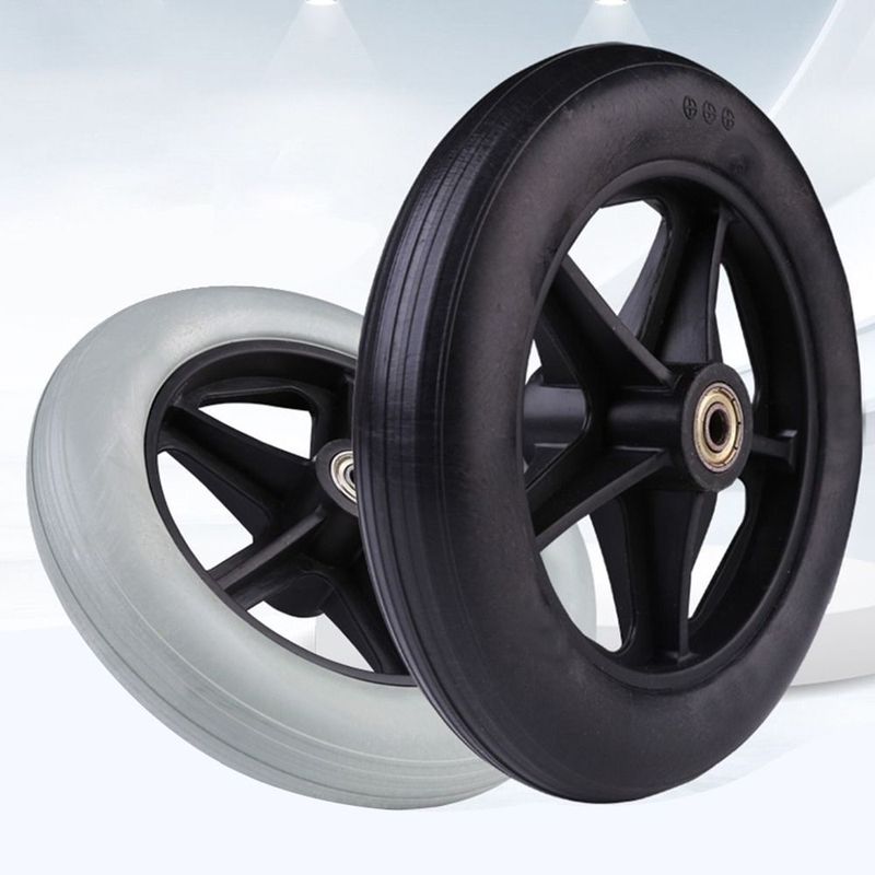Durable Rubber Shopping Cart Wheels 6/7/8Inch Anti Slip Solid Tire Wheel Replacement Wheelchair Front Castor