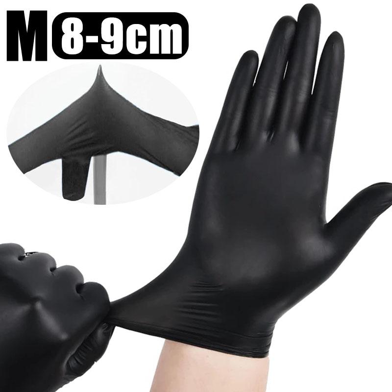 2/100PCS Disposable Black Nitrile Gloves Latex Free Waterproof Durable Suitable for Kitchen Food Processing Beauty SalonFamily