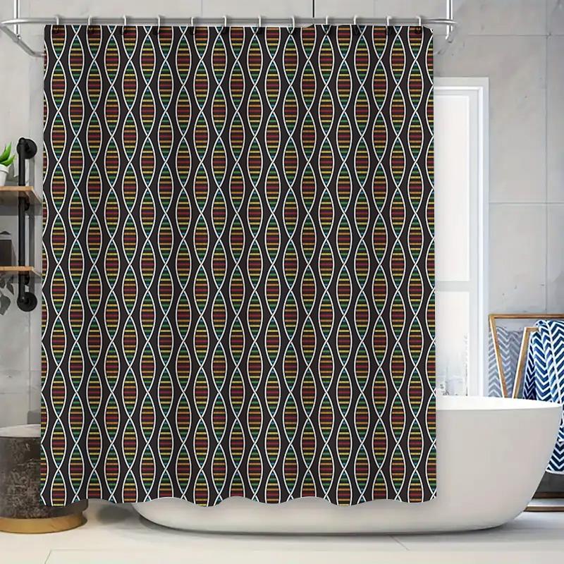 

DNA Pattern Shower Curtain Modern Abstract Science Biology Decor Washable Fabric Bathroom Curtain Backdrop 90x180cm