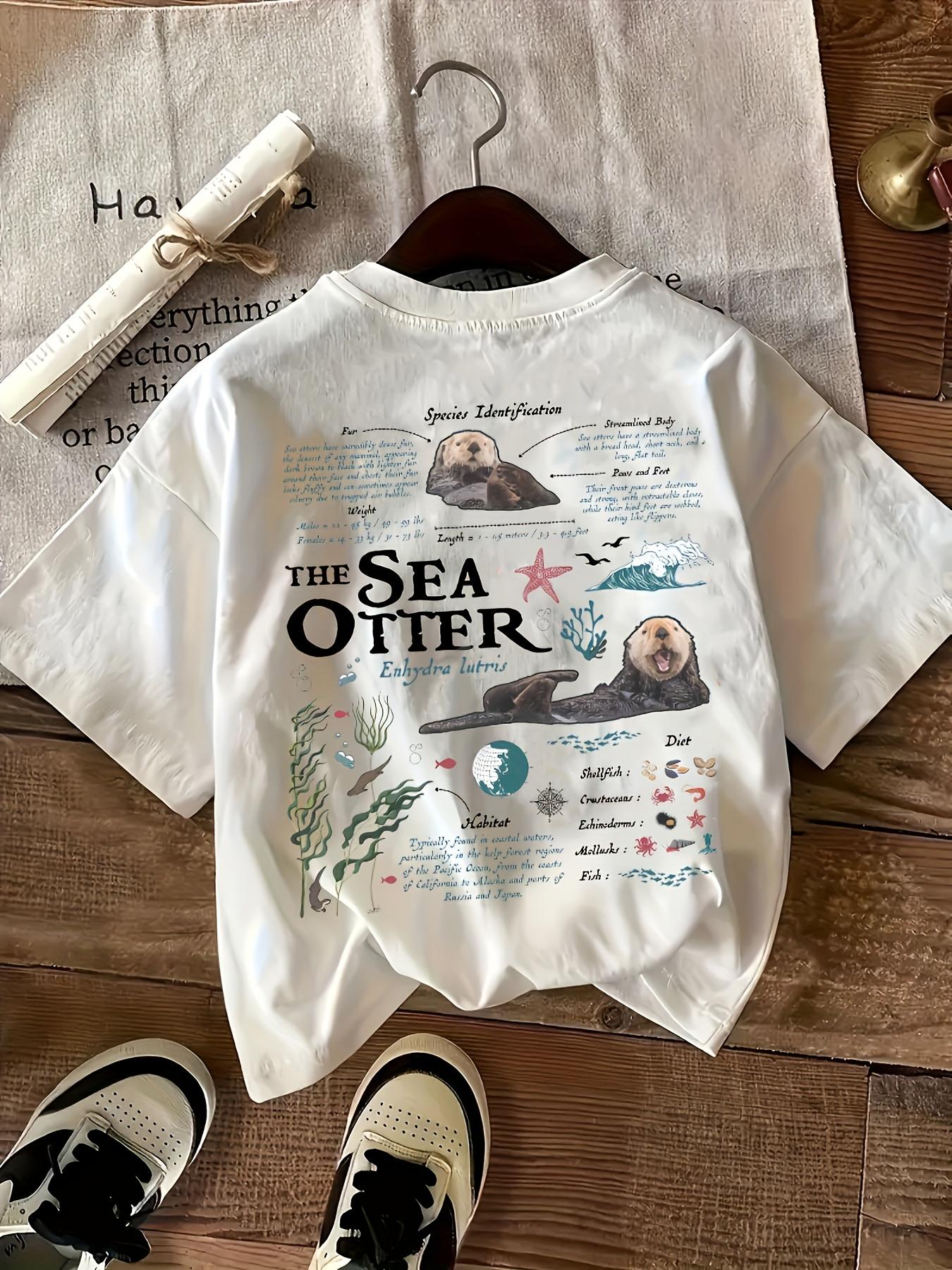 

Женский повседневный топ с коротким рукавом Футболка с принтом букв и животных с круглым вырезом для ношения весной и летом Женская футболка S