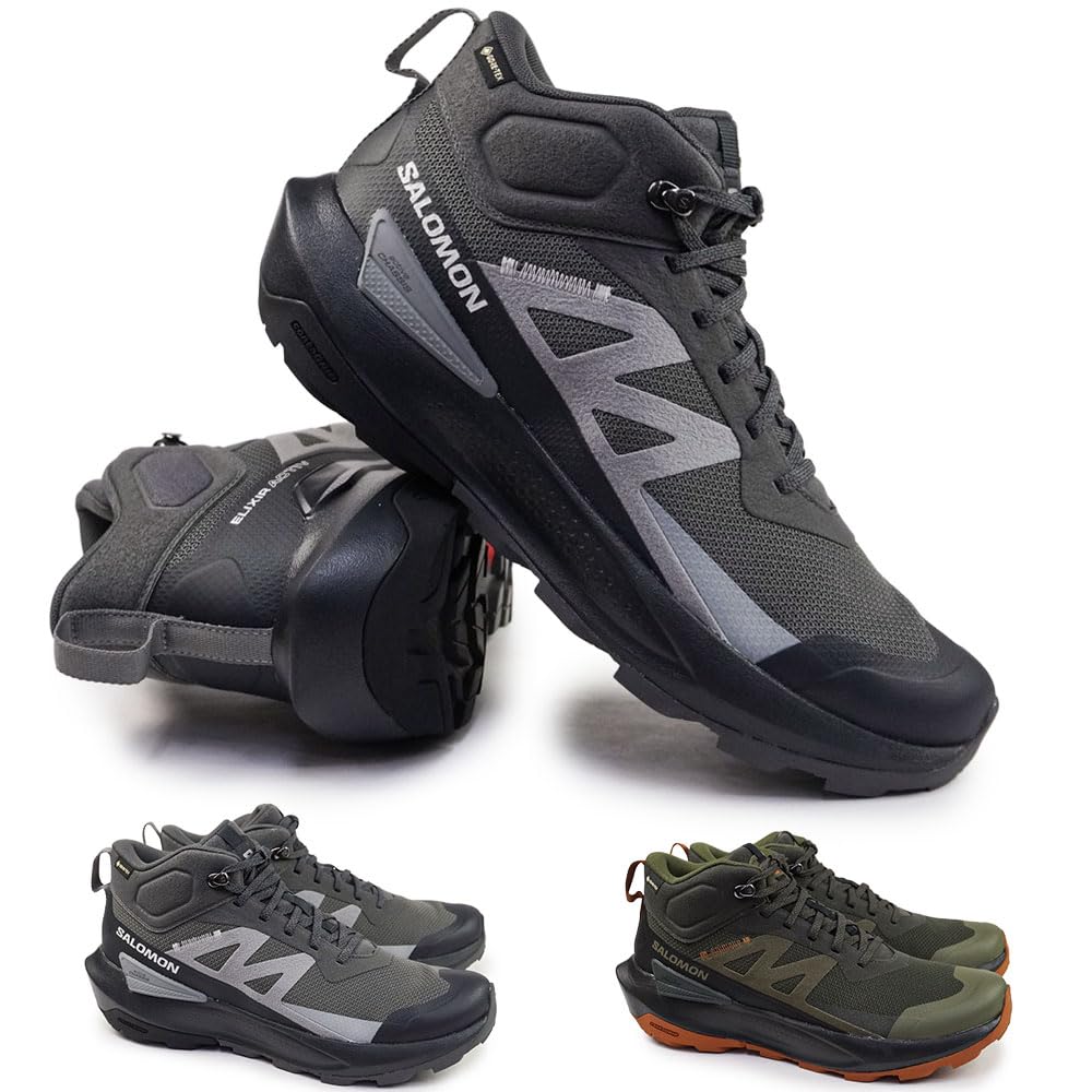 Salomon Elixir Active Mid GTX Waterproof Sneakers for Hiking and Size 475603 Men's Outdoors, Gore-Tex, 26.0cm (Peat/Black/CC),