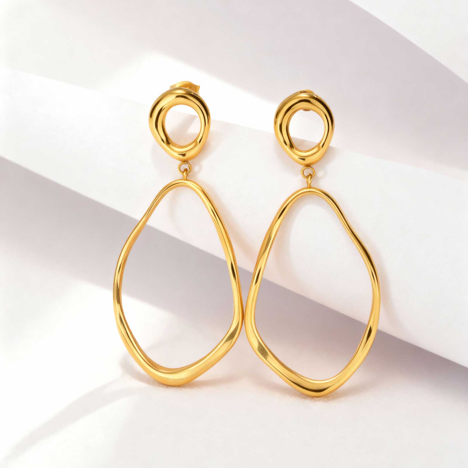 

Irregular Geometric Earrings for Women Gold Color Stainless Steel High Quality Earrings Exaggerated Party Jewelry Gift