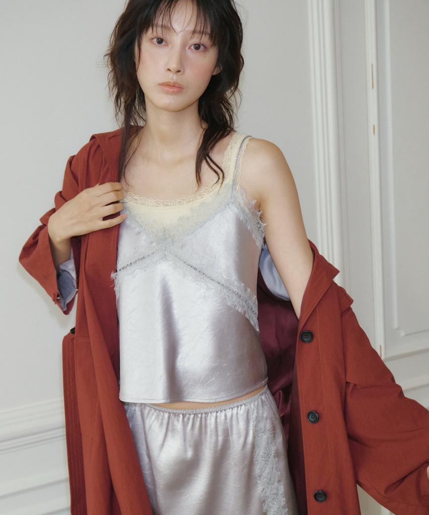 RESIS Lace Satin Camisole [Silver] / Rf3Lsh501