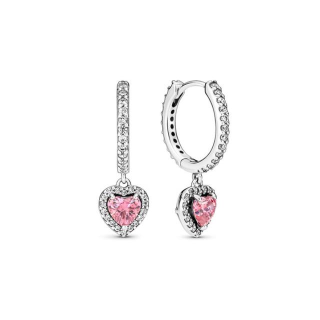 

925 silver Red Strawberry Blue Jewel Pendant Earrings Charm Beads Suitable For Original Bracelet DIY Women s Jewelry