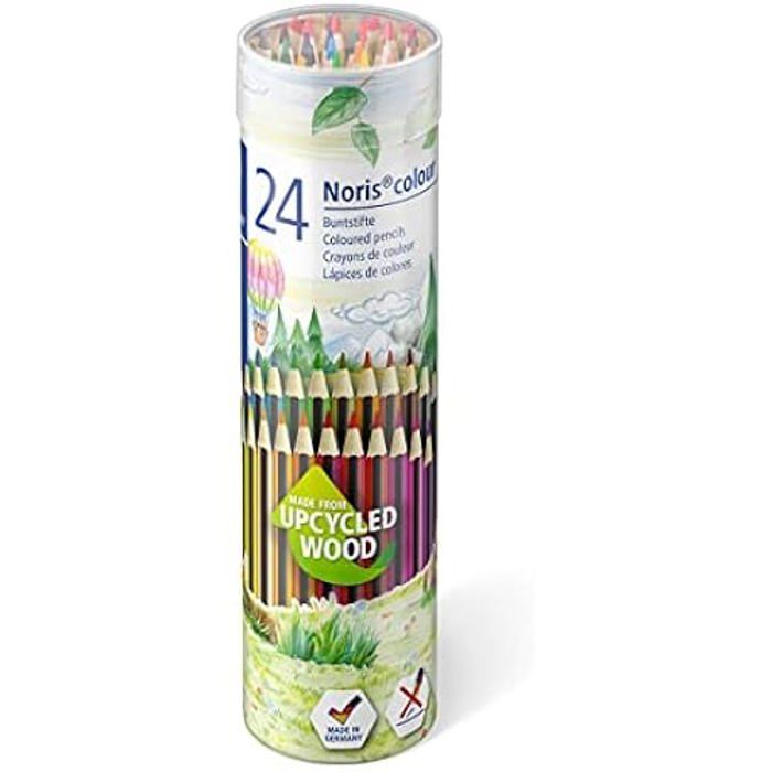 Crayons De Couleur - STAEDTLER - Noris Colour - 24 Pièces - Bio-matériau - Hexagonaux
