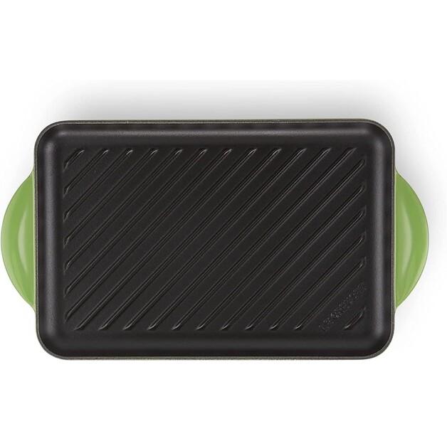 Чугунная сковорода для гриля прямоугольная Le Creuset 32x22 см, бамбуково-зеленая (20202324080460)
