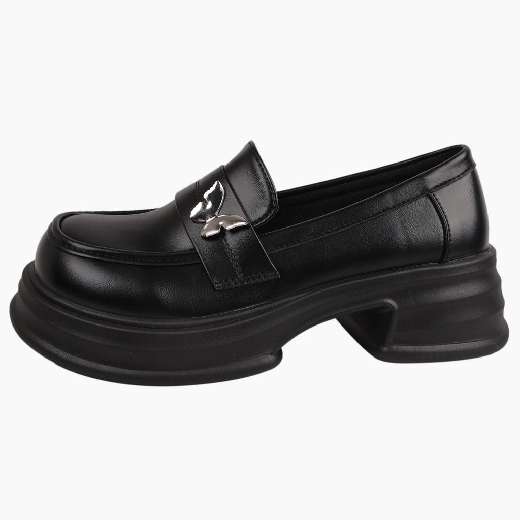 Thick-soled Small Leather Shoes Women's Ins Autumn New Small Men with Skirts Student Loafers