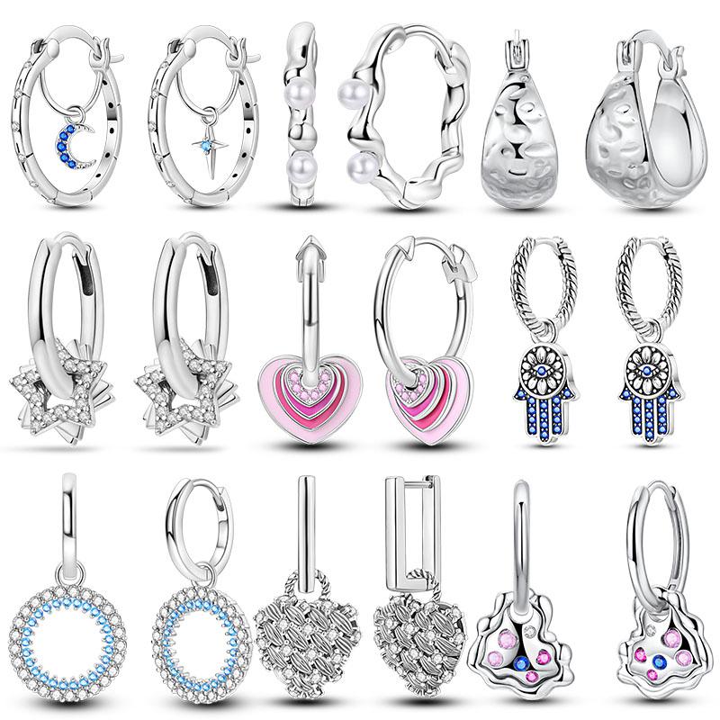 Plated Hoop Earring for Woman Original Eardrop Pendientes Fashion Jewelry Gift