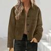Women's 2025 European & American Style Faux Suede Winter Jacket – Short, Casual, Lightweight Autumn Fashion Trend Coat