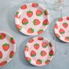 Flower & Strawberry Pattern Paper Plates, Party Supplies, Disposable Plates Fit for 24 Guests, for Party Decoration, Birthday, Gift-Giving