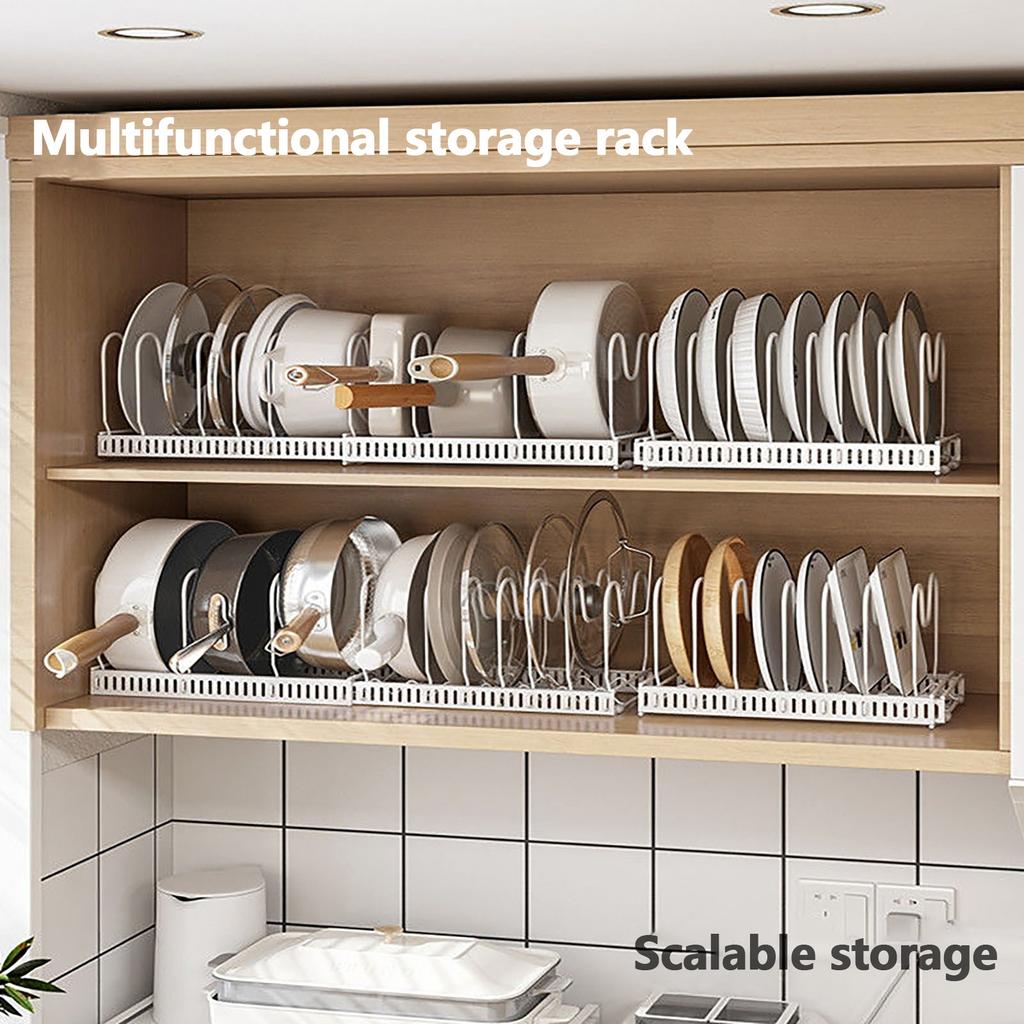 Hrnce A Pánve Skladovací Stojan: Spodní skříňka, 12,2'-22,4' zatahovací 13 nastavitelných přepážek Kuchyňská skříňka Úložný stojan na hrnce a pánve Úložný stojan na hrnce a pánve