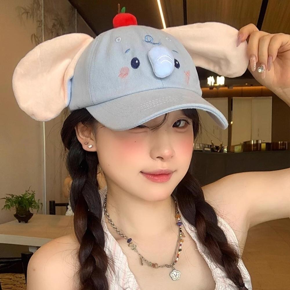 Y2k Peaked Cap Cute Elephant Sun Hat Korean Baseball Cap  Duckbill Cap