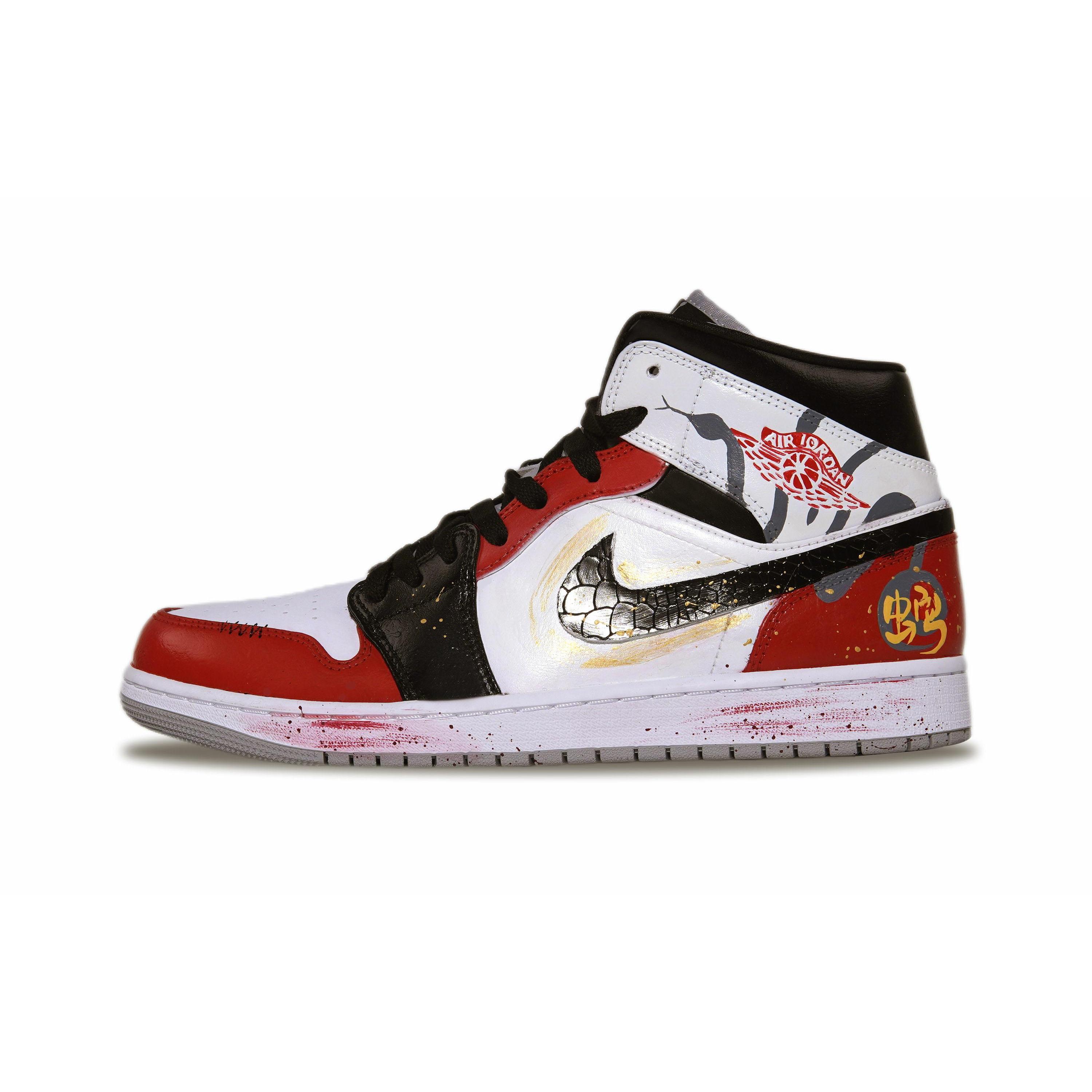 

Jordan Air Jordan 1 Mid top Vintage Basketball Shoes Men s Red 554724-092(Team696-) 45.5