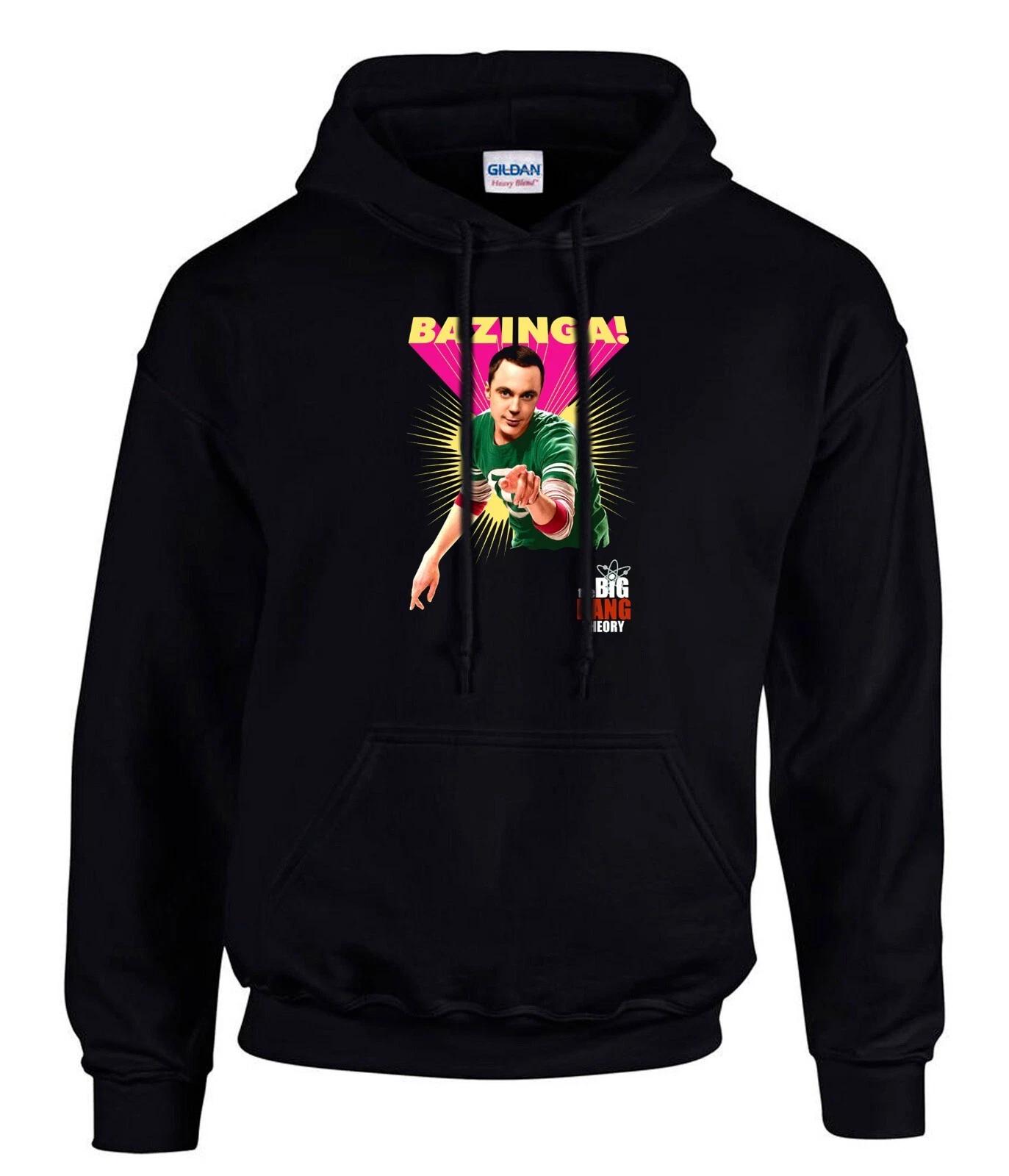BAZINGA! Big Bang Theory Sheldon Schwarze Hoodies Kapuzenpullover -3063-SW XXXXL