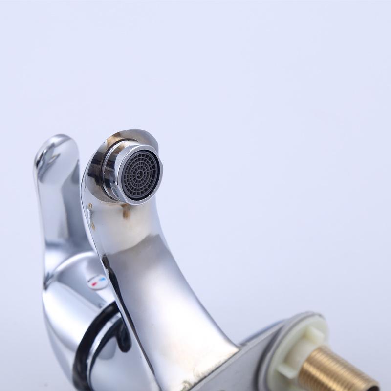 All-Copper Undermount Bathroom Sink with Two-Handle Hot Water Faucet